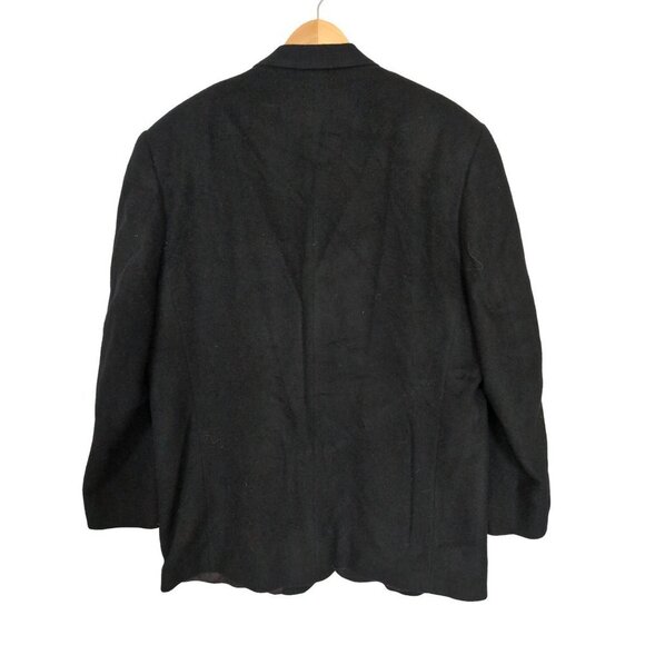 Eddie Bauer Camel Hair Sport Coat Jacket Mens 44L Tall Black 2 Button Blazer - Picture 2 of 13